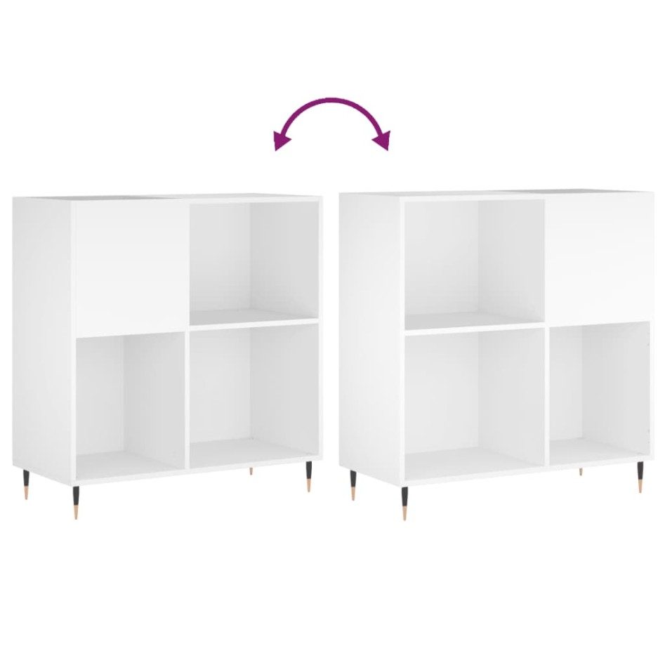 Mueble para discos madera contrachapada blanco 84,5x38x89