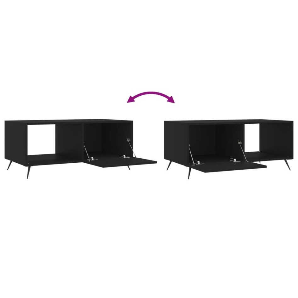 Mesa de centro madera contrachapada negro 90x50x40