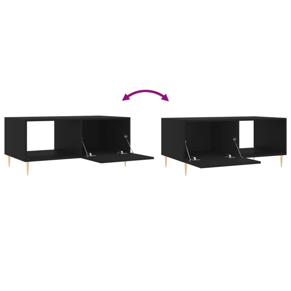 Mesa de centro madera contrachapada negro 90x50x40