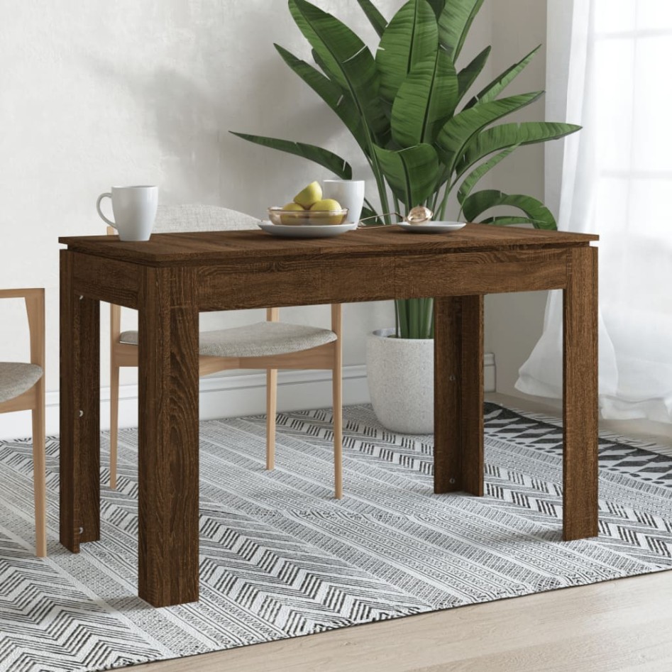 Mesa de comedor madera de ingeniería marrón roble 120x60x76