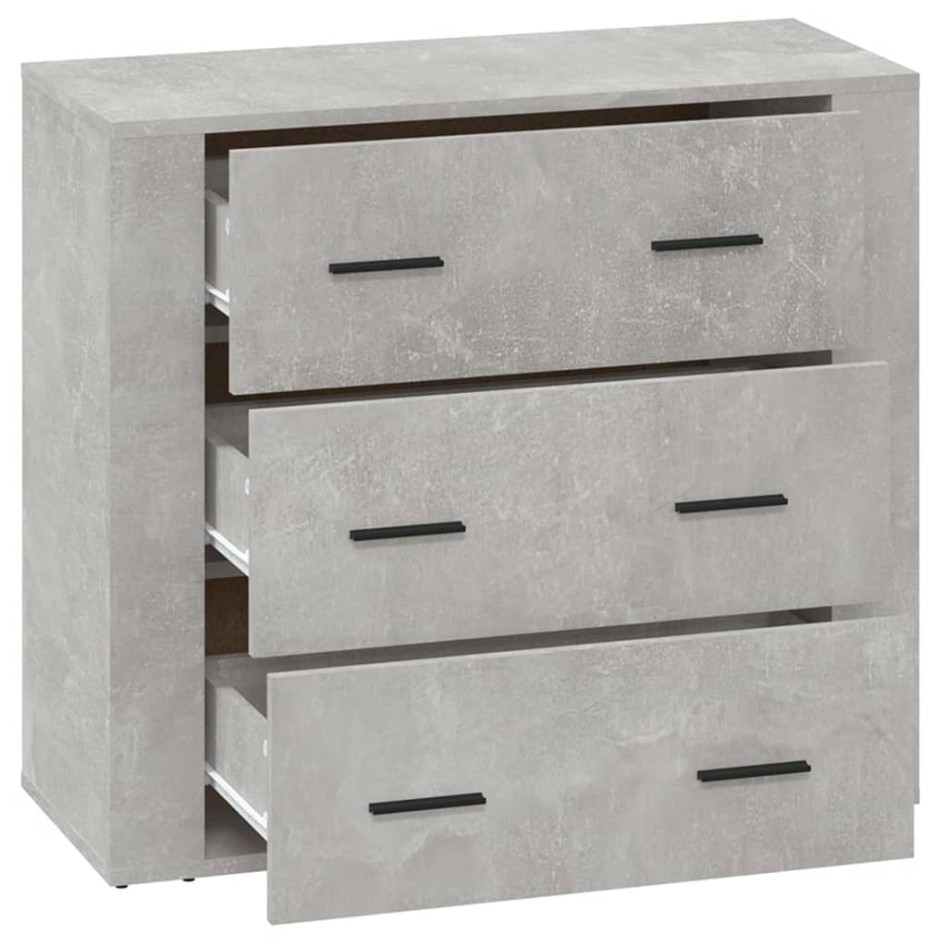 Aparador de madera contrachapada gris hormigón 80x33x70