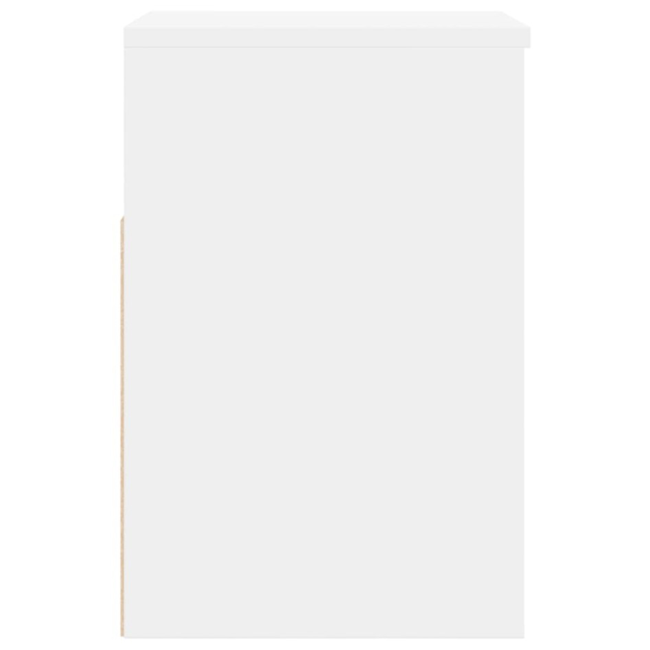 Banco zapatero de madera de ingeniería blanco 60x30x45