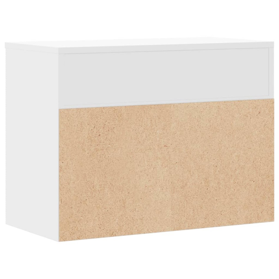 Banco zapatero de madera de ingeniería blanco 60x30x45