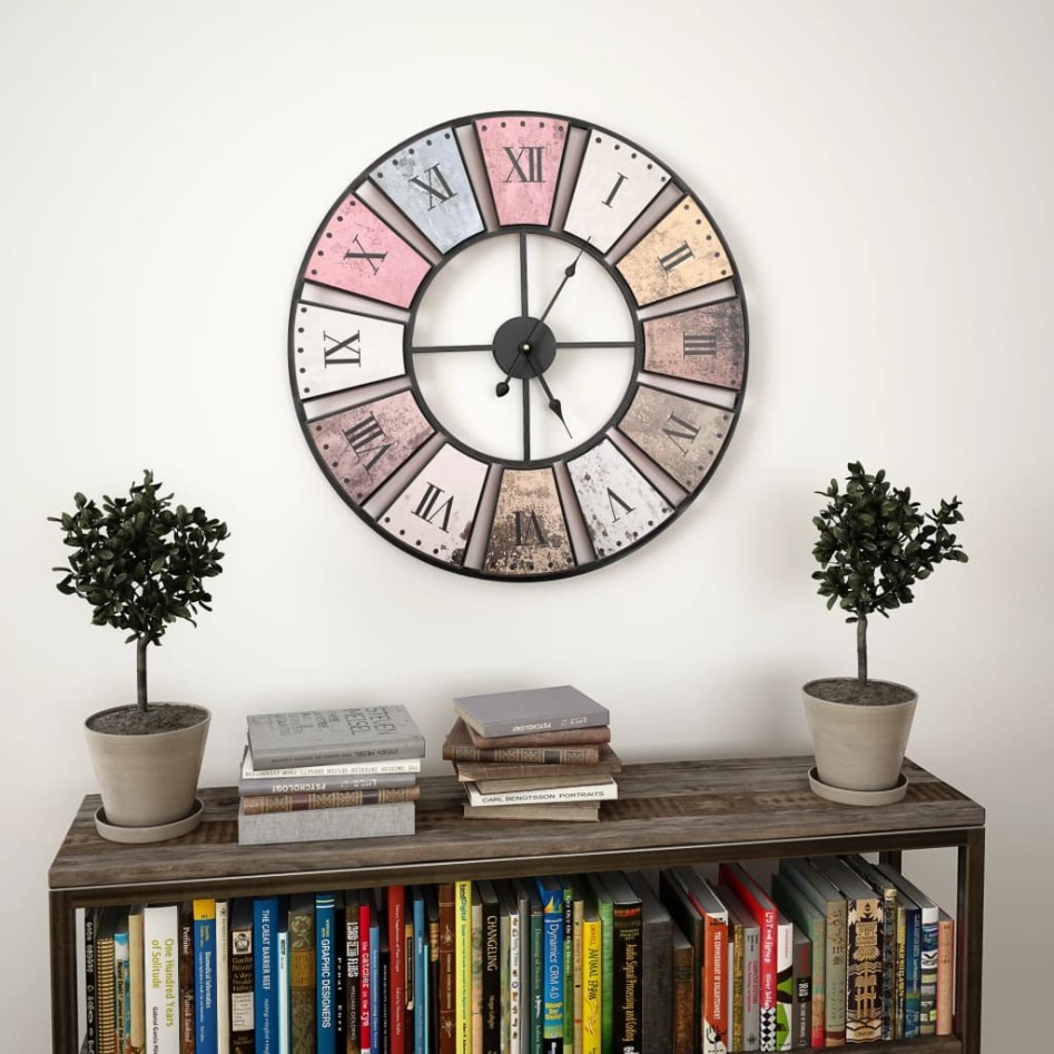 Reloj de pared vintage movimiento cuarzo 60 cm