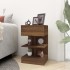 Mesita de noche madera contrachapada marrón roble 40x35x65