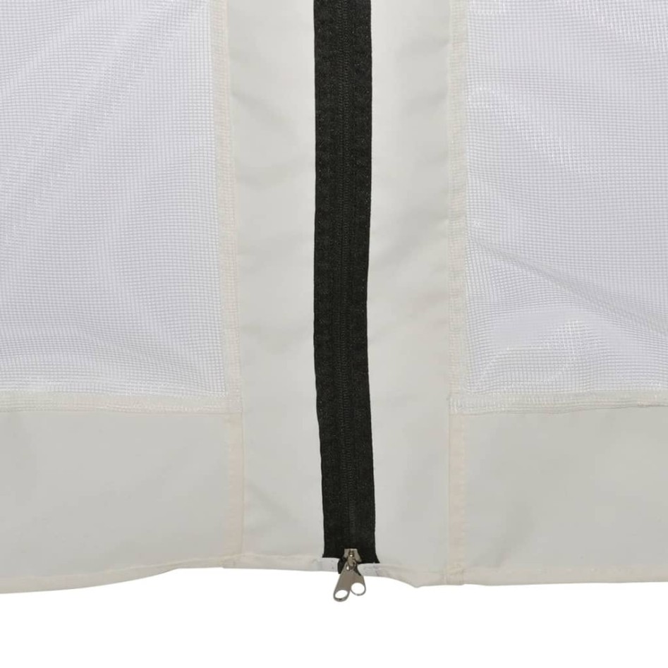 Carpa desplegable hexagonal 6 paredes blanco crema