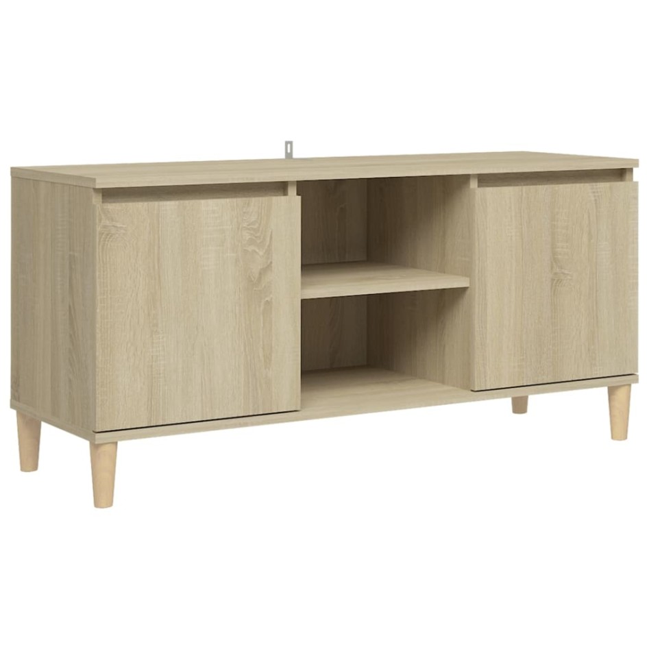 Mueble de TV patas madera maciza roble Sonoma 103,5x35x50