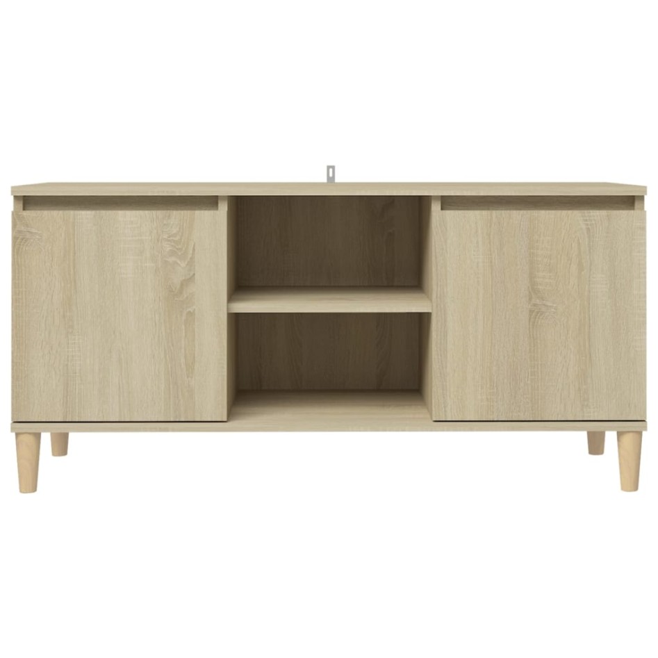 Mueble de TV patas madera maciza roble Sonoma 103,5x35x50