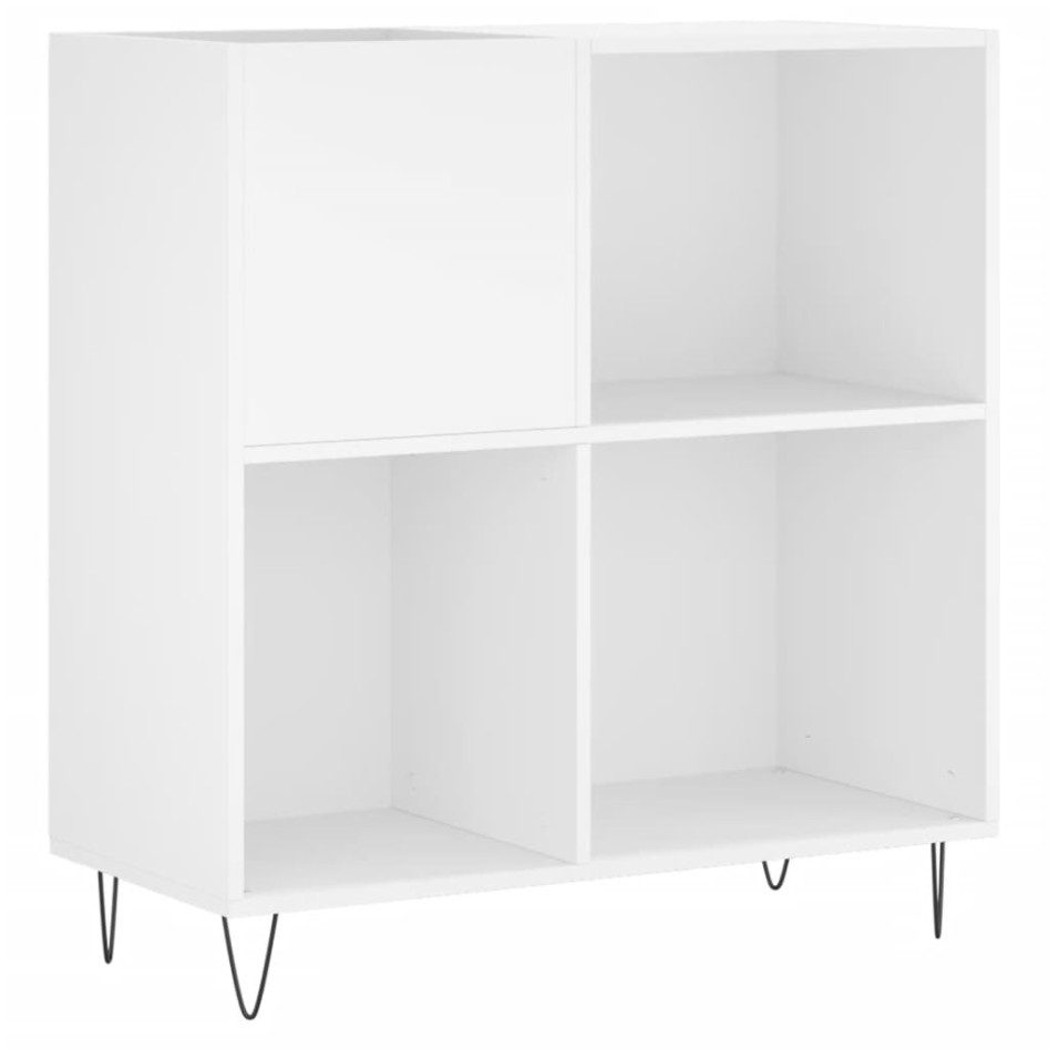 Mueble para discos madera contrachapada blanco 84,5x38x89