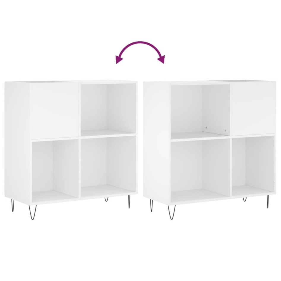 Mueble para discos madera contrachapada blanco 84,5x38x89