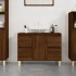Armario de lavabo madera contrachapada roble marrón 80x33x60