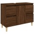 Armario de lavabo madera contrachapada roble marrón 80x33x60