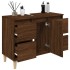 Armario de lavabo madera contrachapada roble marrón 80x33x60