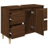 Armario de lavabo madera contrachapada roble marrón 80x33x60