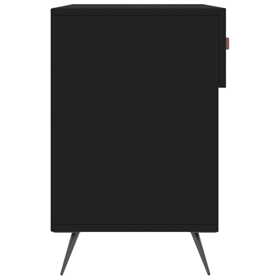 Banco zapatero madera de ingeniería negro 102x35x55