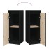 Armario de pared de madera maciza de pino negro 30x30x80