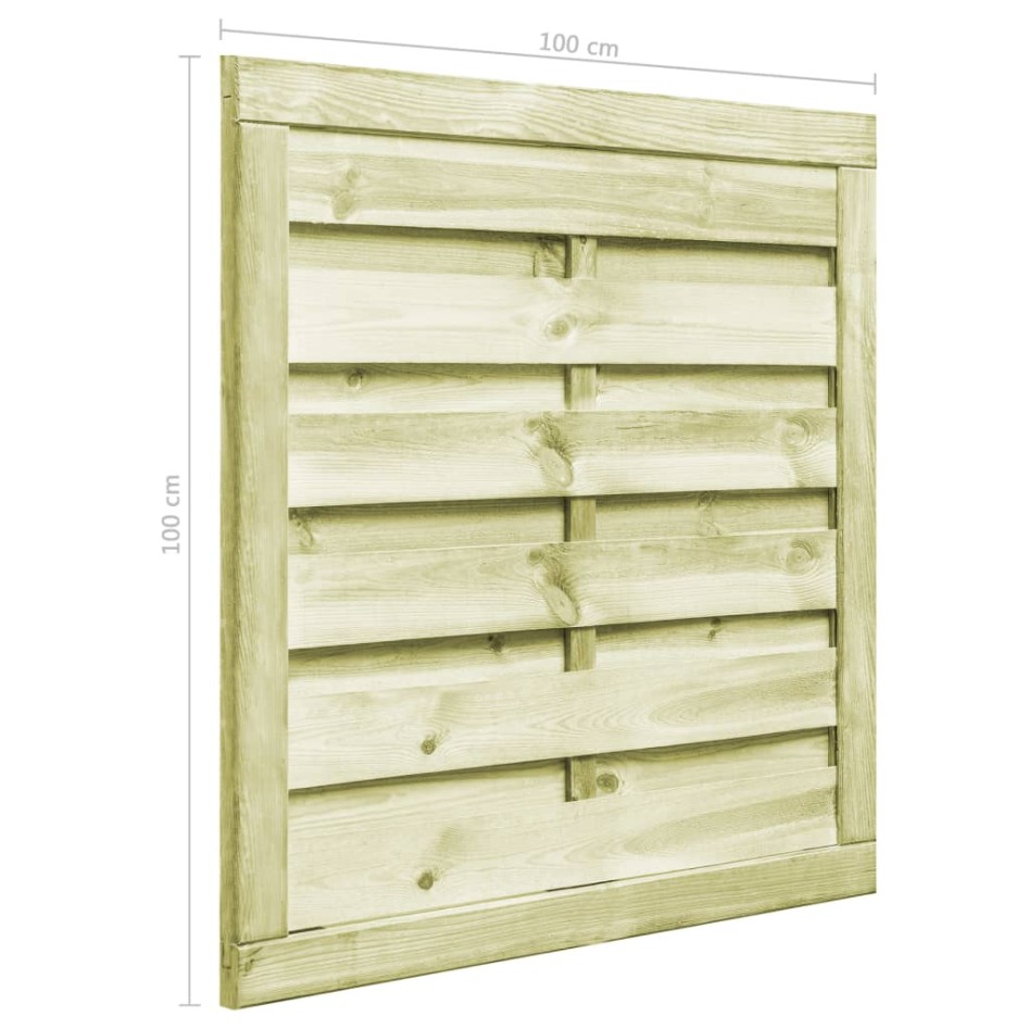 Puerta de valla madera de pino impregnada verde 100x100