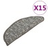 Alfombras de peldaños de escalera 15 uds antracita 65x21x4