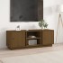 Mueble de TV madera maciza de pino marrón miel 110x35x40,5