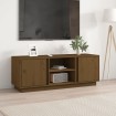 Mueble de TV madera maciza de pino marrón miel 110x35x40,5 cm