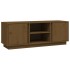 Mueble de TV madera maciza de pino marrón miel 110x35x40,5