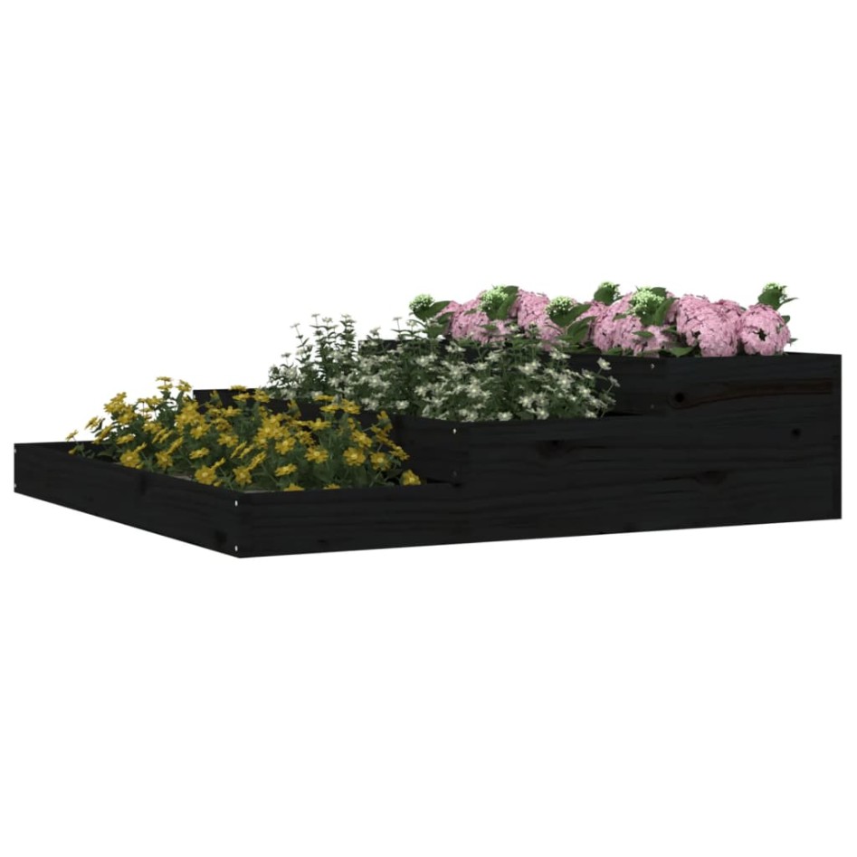 Jardinera madera maciza de pino negro 107x107x27