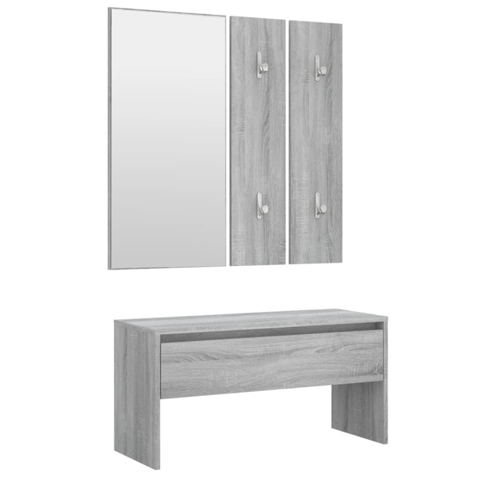 Set de muebles de recibidor madera contrachapada gris