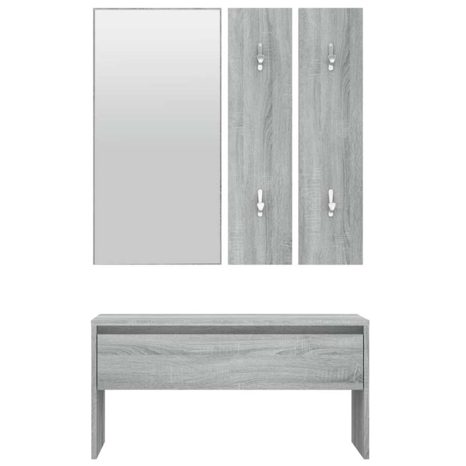 Set de muebles de recibidor madera contrachapada gris