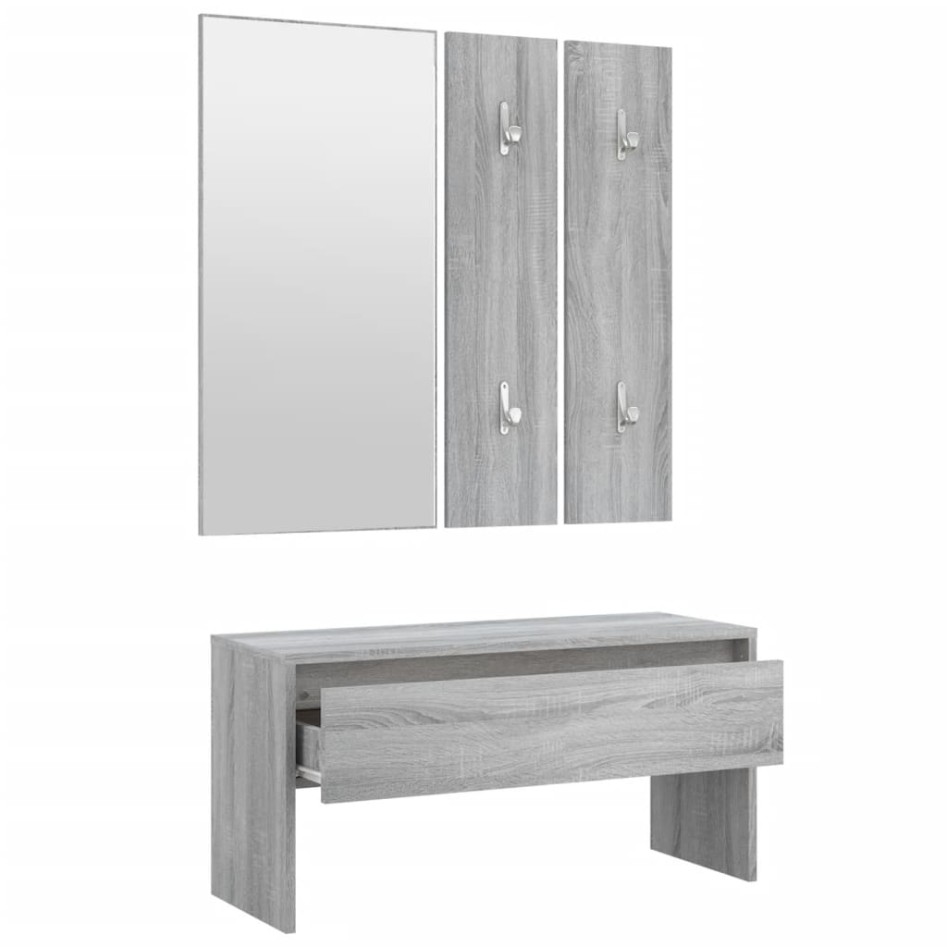Set de muebles de recibidor madera contrachapada gris
