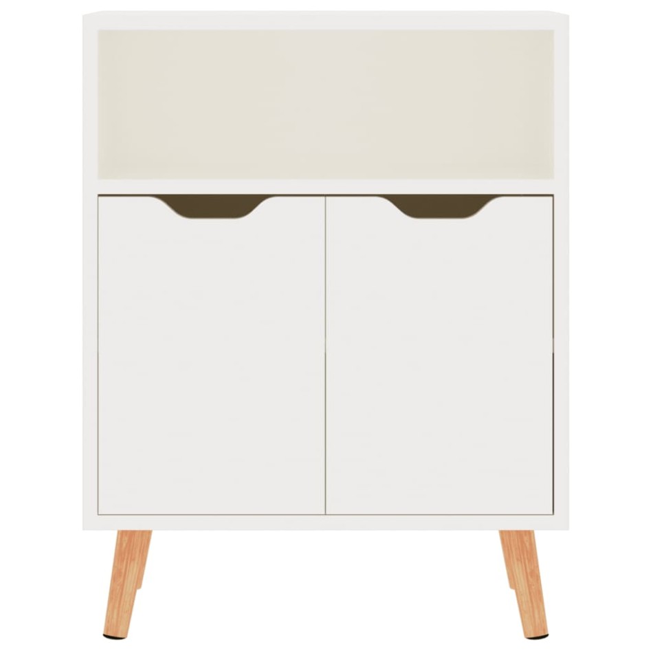 Aparador de madera de ingeniería blanco brillo 60x30x72