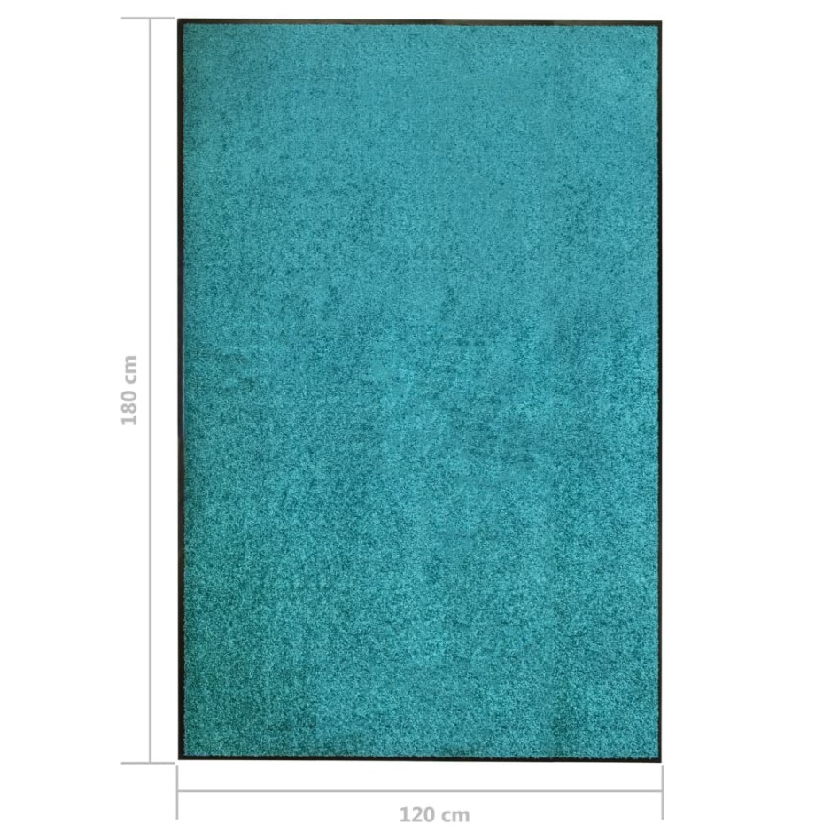 Felpudo lavable azul cian 120x180