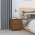 Mesita de noche madera maciza de pino marrón miel 40x34x45