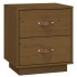 Mesita de noche madera maciza de pino marrón miel 40x34x45