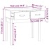Mesa consola de madera maciza de pino gris 76,5x40x75
