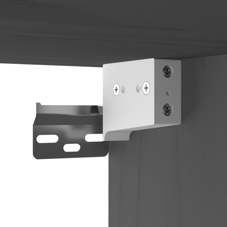 Armario de pared de madera maciza de pino gris 60x30x35