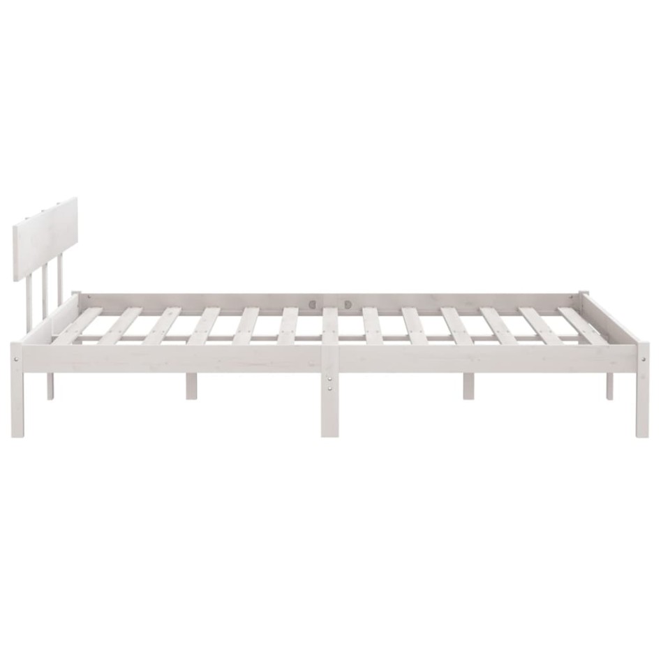 Estructura de cama sin colchón madera maciza blanco 200x200