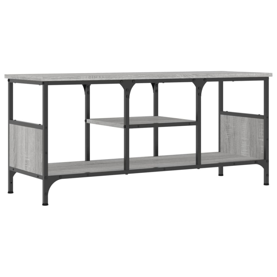 Mueble TV hierro y madera contrachapada gris Sonoma
