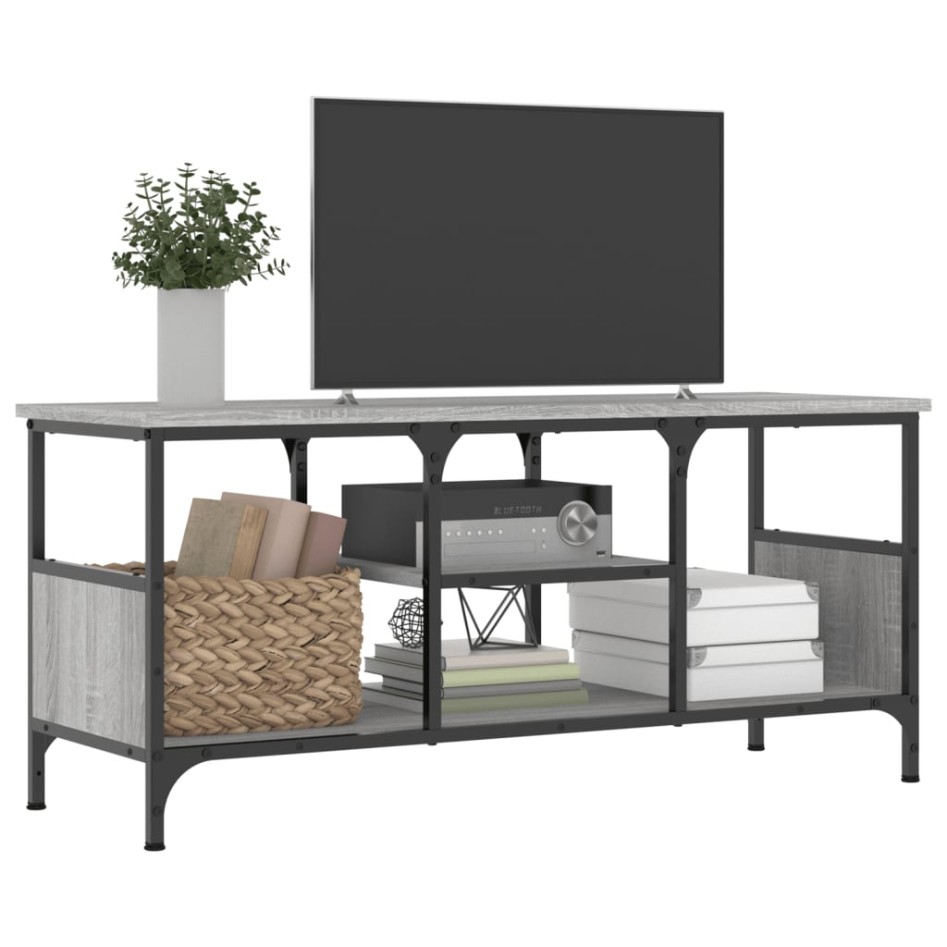 Mueble TV hierro y madera contrachapada gris Sonoma