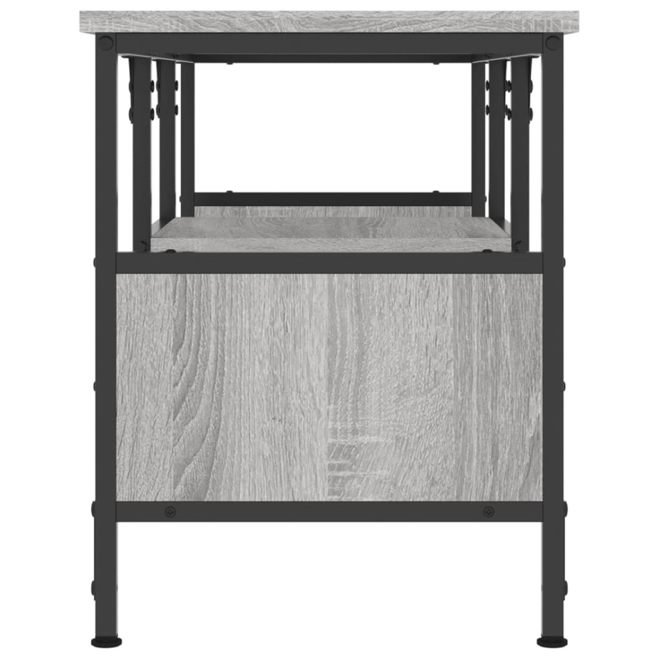 Mueble TV hierro y madera contrachapada gris Sonoma