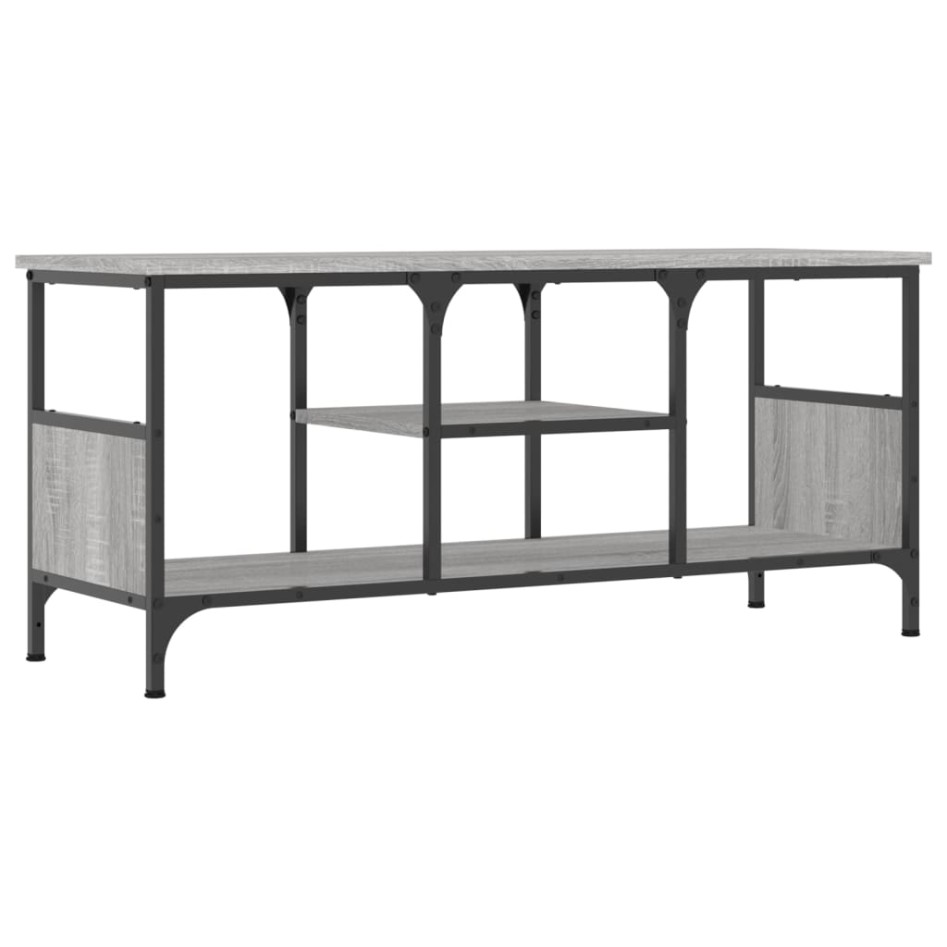 Mueble TV hierro y madera contrachapada gris Sonoma