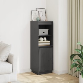 Aparador alto de madera maciza de pino gris 37x34x110