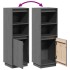 Aparador alto de madera maciza de pino gris 37x34x110