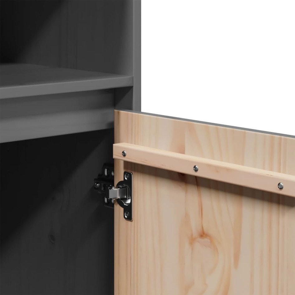 Aparador alto de madera maciza de pino gris 37x34x110