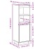 Aparador alto de madera maciza de pino gris 37x34x110