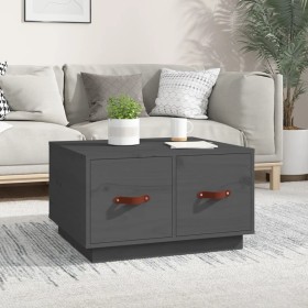 Mesa de centro de madera maciza de pino gris 60x53x35