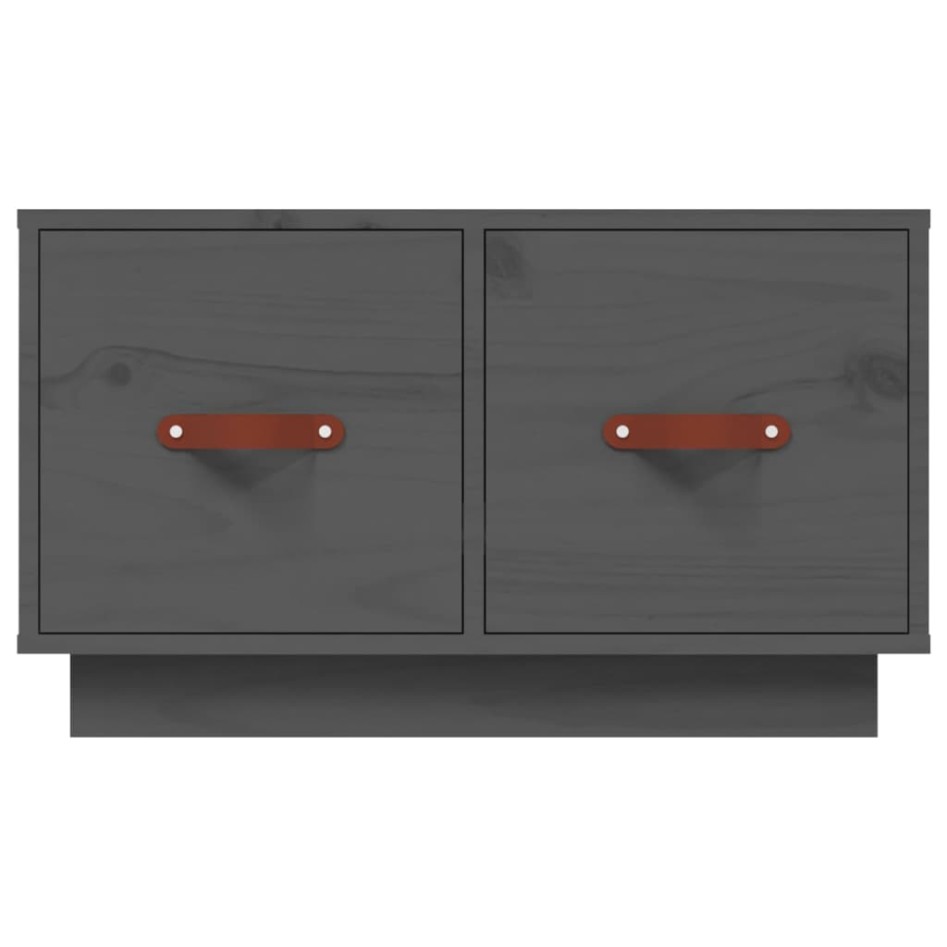 Mesa de centro de madera maciza de pino gris 60x53x35