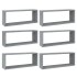Estantes cúbicos de pared 6 uds madera gris Sonoma 60x15x23
