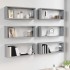 Estantes cúbicos de pared 6 uds madera gris Sonoma 60x15x23