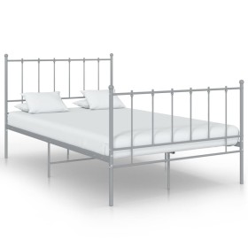 Estructura de cama sin colchón metal gris 120x200