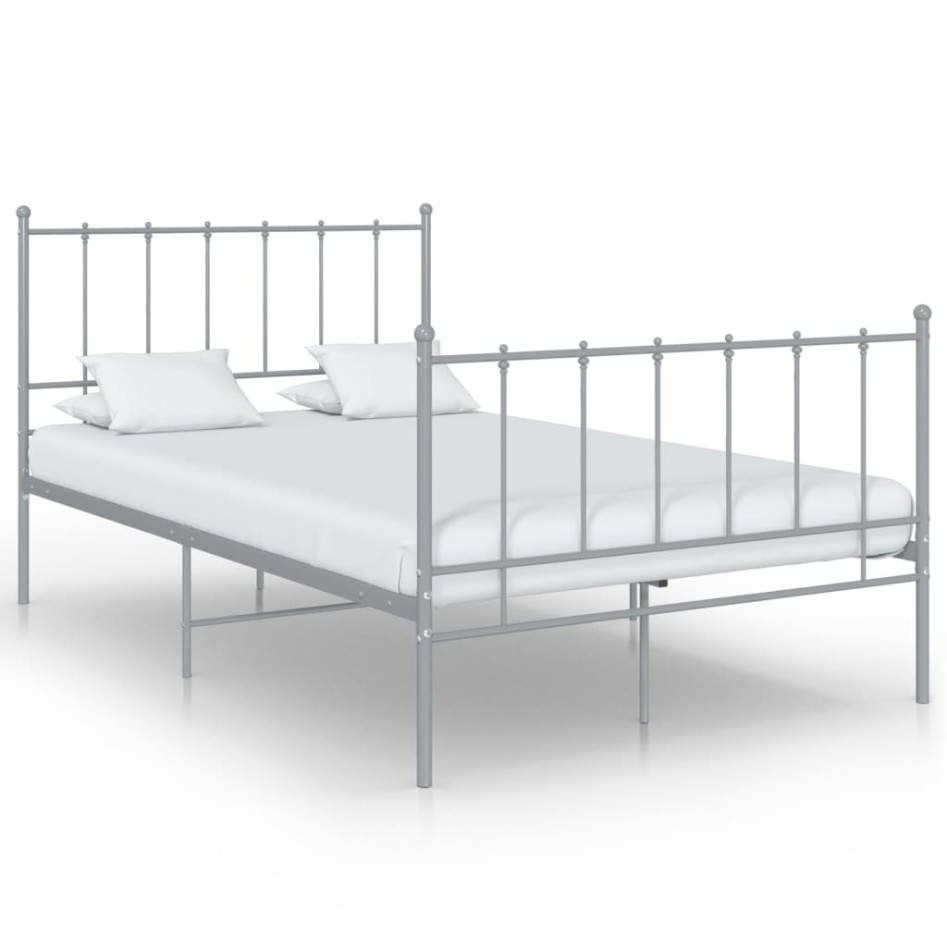 Estructura de cama sin colchón metal gris 120x200